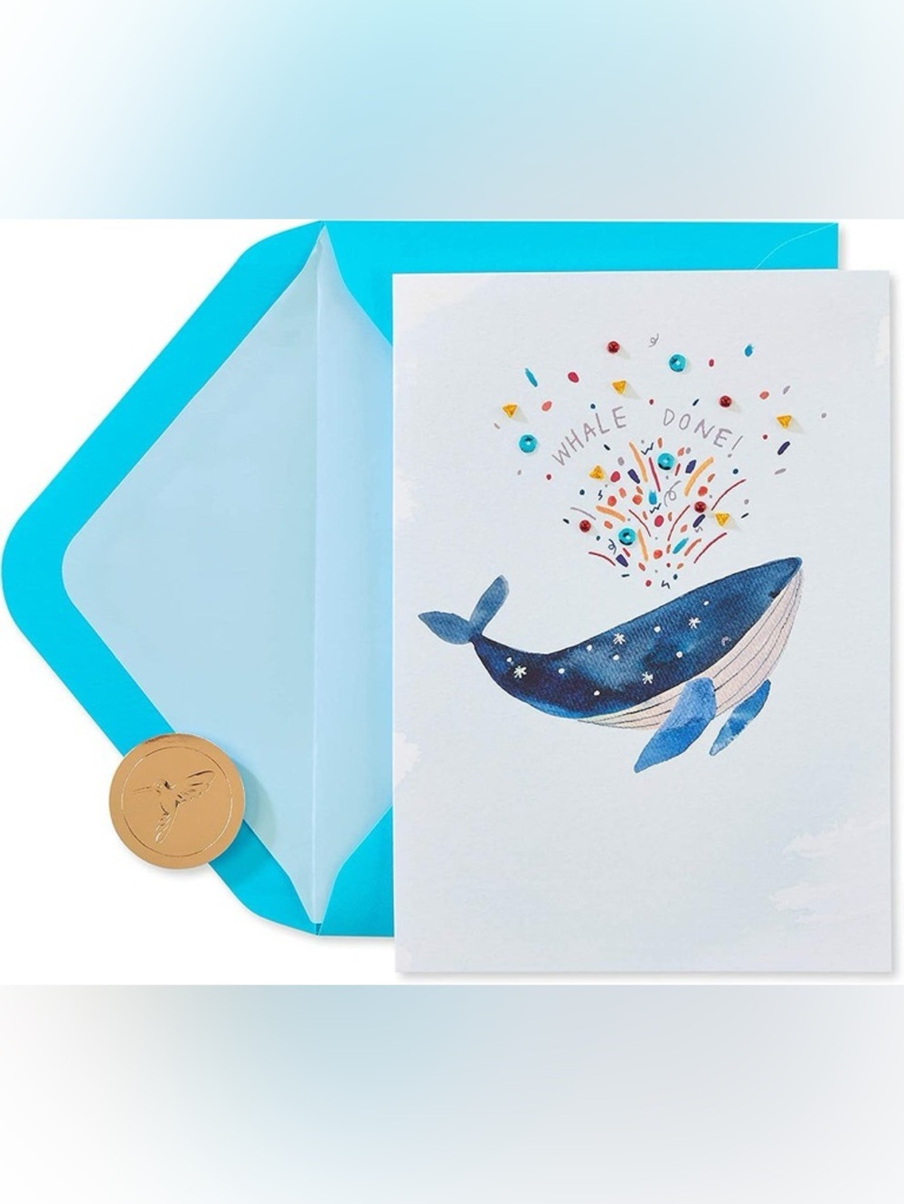 🆕Papyrus “Whale Done” Encouragement/Congratulations Whale Greeting Card